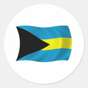 Die Flagge Bahamas Runder Aufkleber