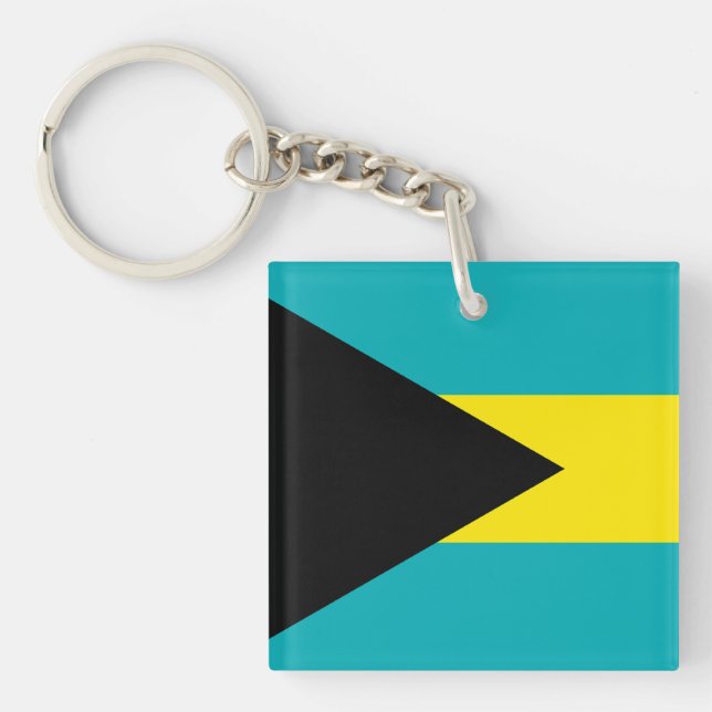 Die Flagge Bahamas Schlüsselanhänger (Vorderseite)