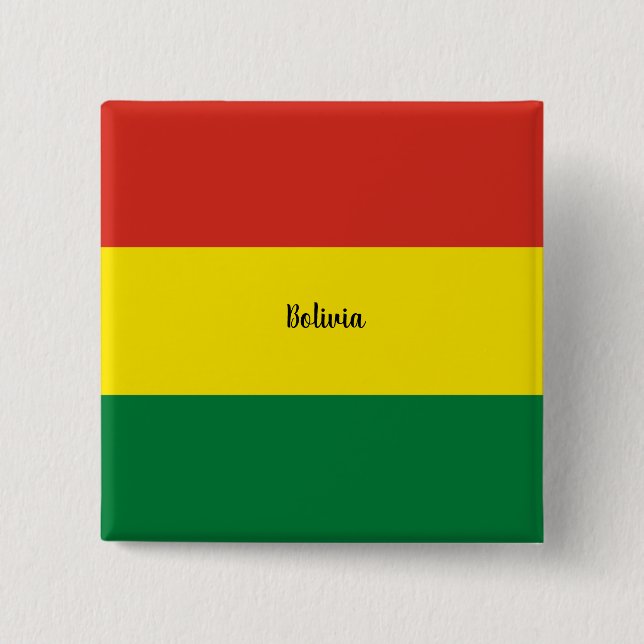 Die Flagge Boliviens, gekennzeichnet, Button (Vorderseite)