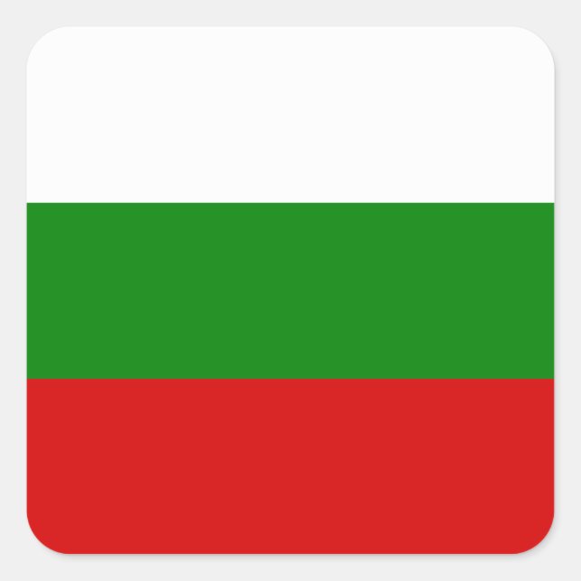 Die Flagge Bulgariens Quadratischer Aufkleber (Vorderseite)