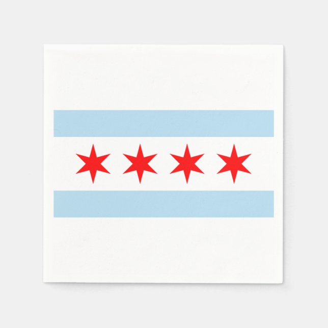 Die Flagge Chicagos Serviette (Vorderseite)