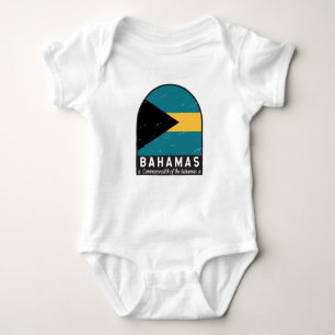 Die Flagge der Bahamas Emblem Distressed Vintage Baby Strampler