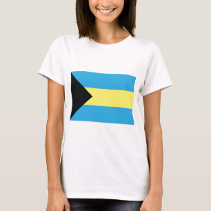 Die Flagge der Bahamas im Schwarzen Aquamarin und T-Shirt