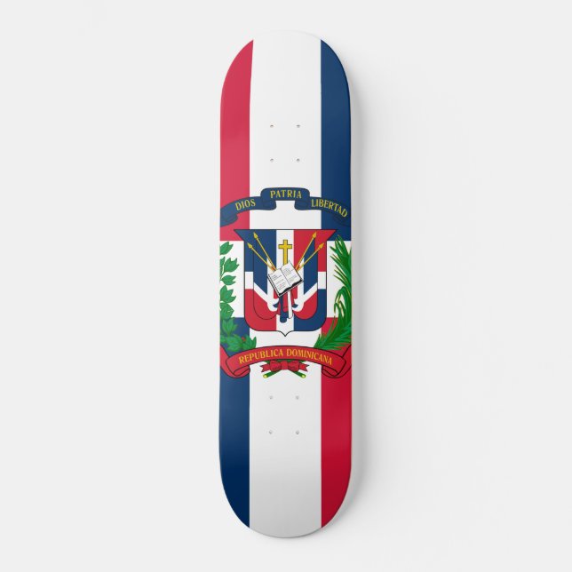 Die Flagge der Dominikanischen Republik Skateboard (Vorderseite)