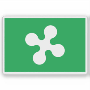 Die Flagge der Lombardei, Italien Aufkleber