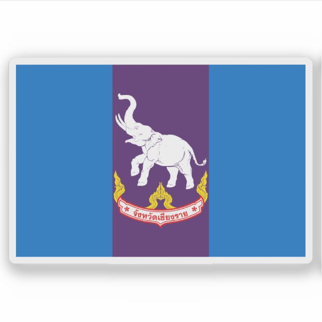 Die Flagge der Provinz Chiang Rai, Thailand Aufkleber (Vorderseite)
