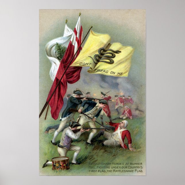 Die Flagge der Rattlesnake im Bunker Hill Battle Poster (Vorne)