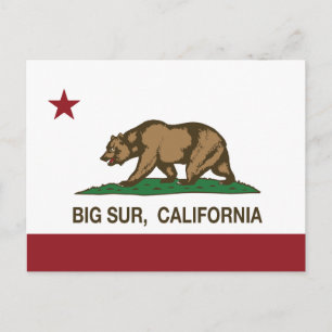 Die Flagge der Republik Kalifornien Big Sur Postkarte