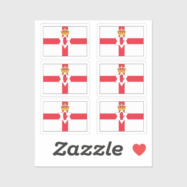 Die Flagge der Sammlung Nordirland von 6 Aufkleber (Blatt)