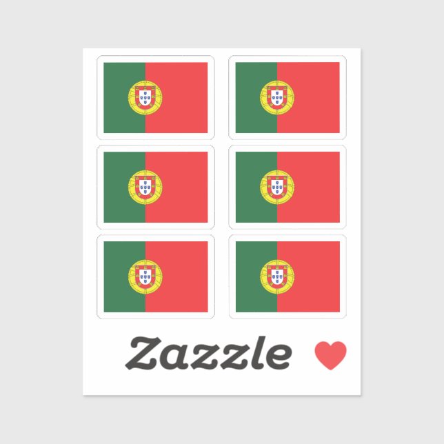 Die Flagge der Sammlung Portugals von 6 Aufkleber (Blatt)