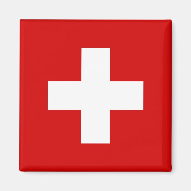 Die Flagge der Schweiz Magnet (Vorne)