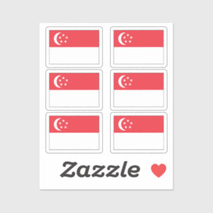 Die Flagge der Singapore Collection von 6 Aufkleber