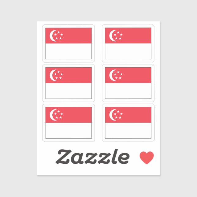 Die Flagge der Singapore Collection von 6 Aufkleber (Blatt)