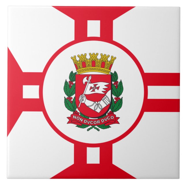 Die Flagge der Stadt São Paulo Fliese (Vorderseite)