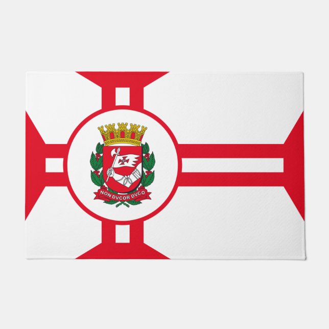 Die Flagge der Stadt São Paulo Fußmatte (Vorderseite)