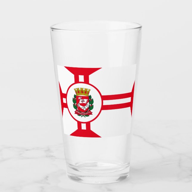 Die Flagge der Stadt São Paulo Glas (Vorderseite)