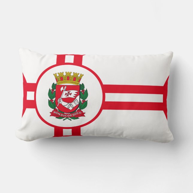Die Flagge der Stadt São Paulo Lendenkissen (Vorderseite)