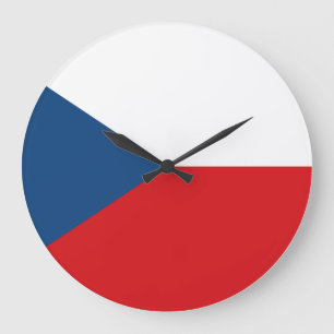 Die Flagge der Tschechischen Republik Große Wanduhr