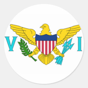 Die Flagge der US-Jungferninseln Runder Aufkleber