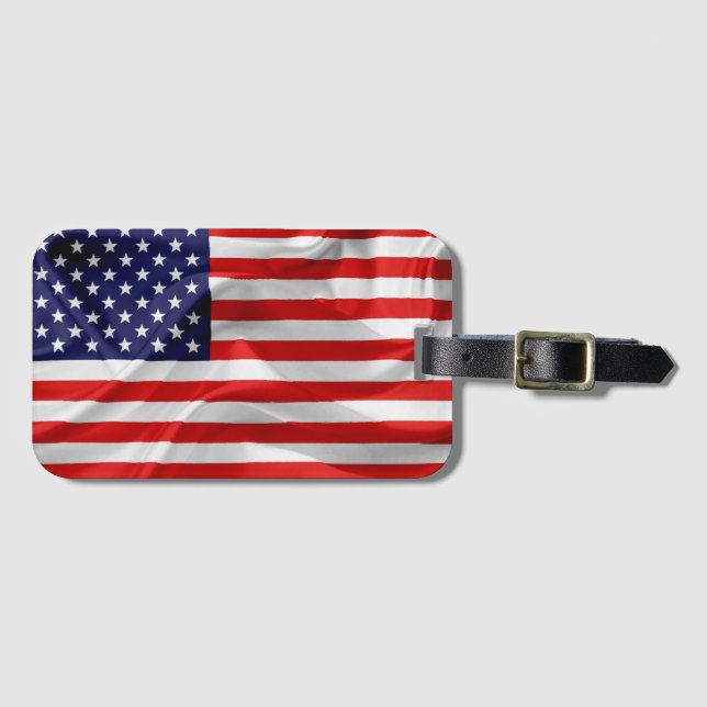 Die Flagge der USA Gepäckanhänger (Vorderseite (Horizontal))