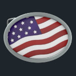 Die Flagge der USA Ovale Gürtelschnalle<br><div class="desc">Patriotischer Gürtelschnalle mit einem Foto der USA-Fahne. Ein tolles Geschenk für den Vater am Vatertag,  einen Veteranen oder jeden,  der patriotisch ist.</div>