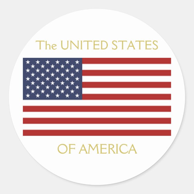 Die Flagge der USA Runder Aufkleber (Vorderseite)