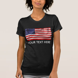 Die Flagge der USA Schwarz T-Shirt