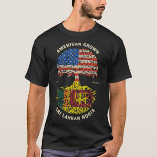 Die Flagge der USA Sri Lankas Roots Sri Lanka T-Shirt