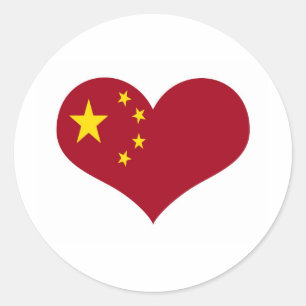 Die Flagge der Volksrepublik China Runder Aufkleber