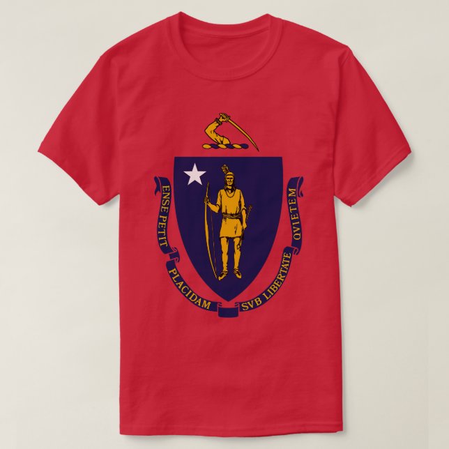 Die Flagge des Commonwealth von Massachusetts T-Shirt (Design vorne)