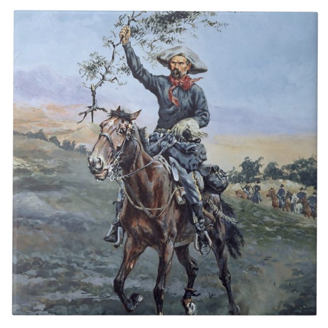"Die Flagge des Friedens" von Frederic Remington Fliese (Vorderseite)