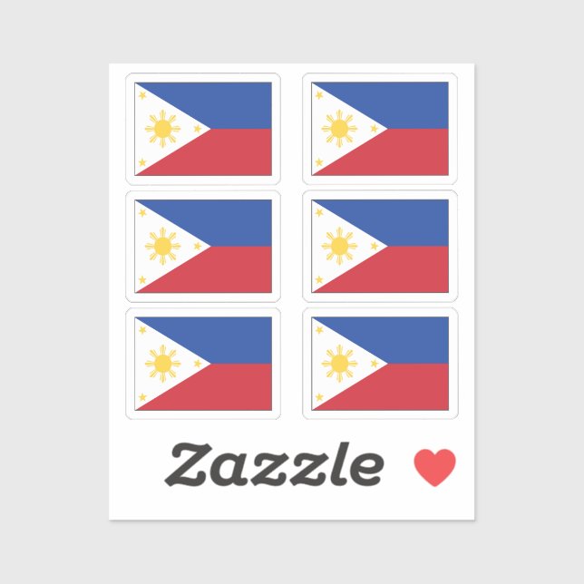 Die Flagge des Philippines Collection-Packs mit 6 Aufkleber (Blatt)