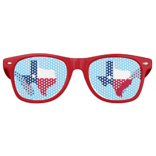 Die Flagge des Staates Texas ist rot, weiß und bla Partybrille