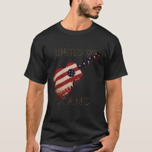Die Flagge-Gitarre, vereinigt stehen wir, Schmutz T-Shirt