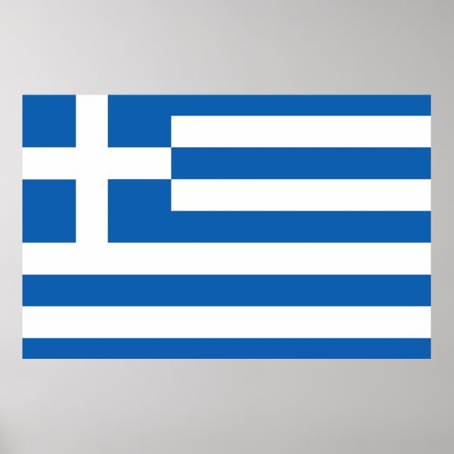 Die Flagge Griechenlands  Poster (Vorne)