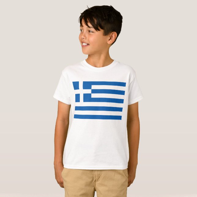 Die Flagge Griechenlands  T-Shirt (Vorne ganz)