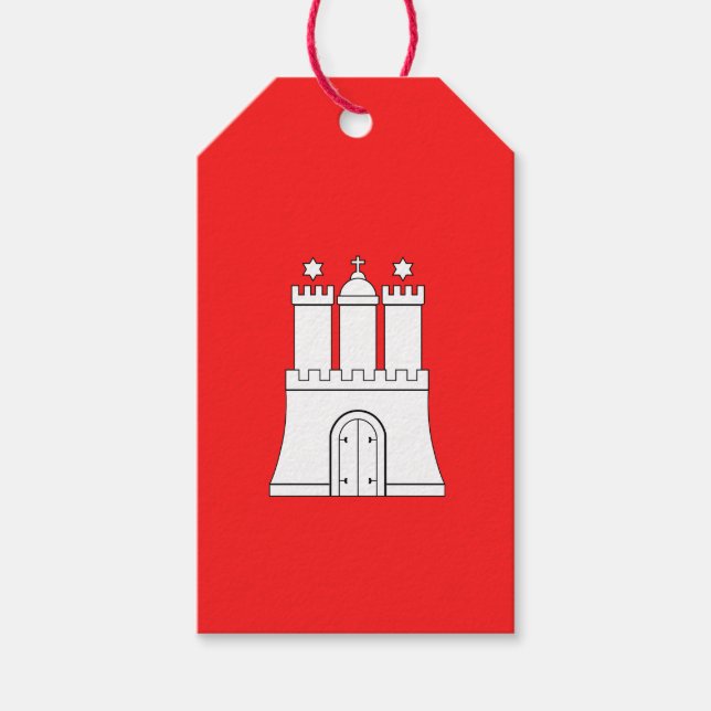 Die Flagge Hamburgs - Geschenketiketts Geschenkanhänger (Vorderseite)