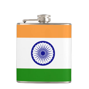 Die Flagge Indiens Vinyl Wrapped Flask Flachmann