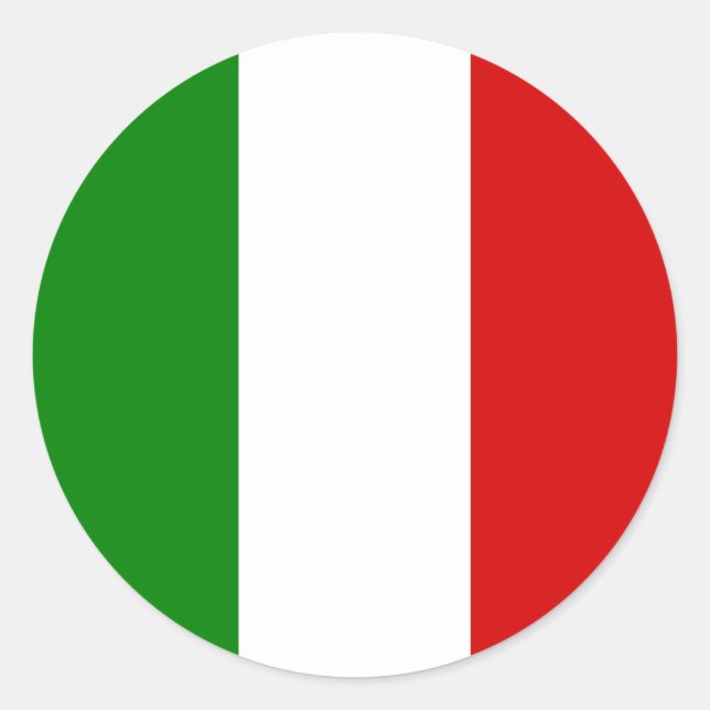 Die Flagge Italiens Runder Aufkleber (Vorderseite)