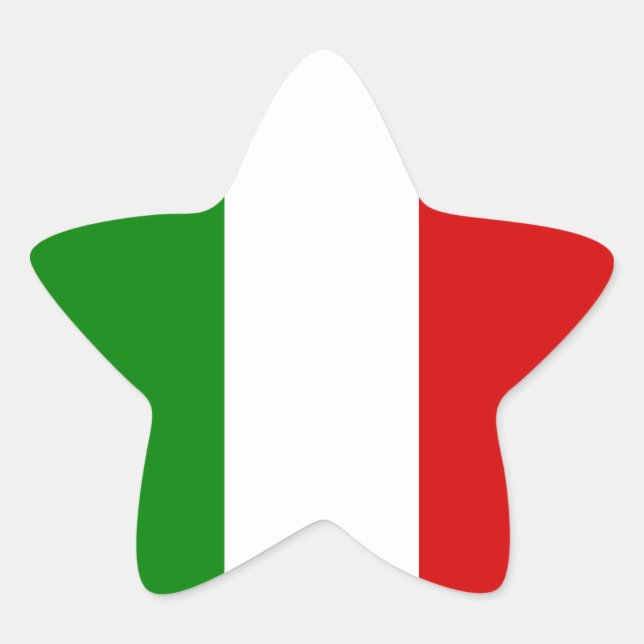 Die Flagge Italiens Stern-Aufkleber (Vorderseite)