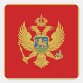 Die Flagge Montenegros Quadratischer Aufkleber