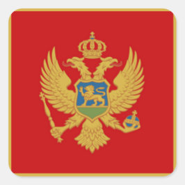Die Flagge Montenegros Quadratischer Aufkleber