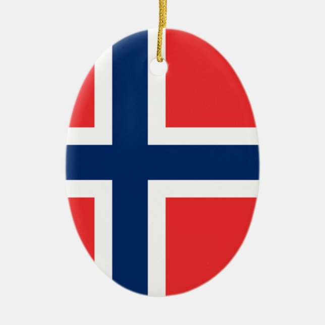 Die Flagge Norwegens - Skandinavien Keramikornament (Vorne)