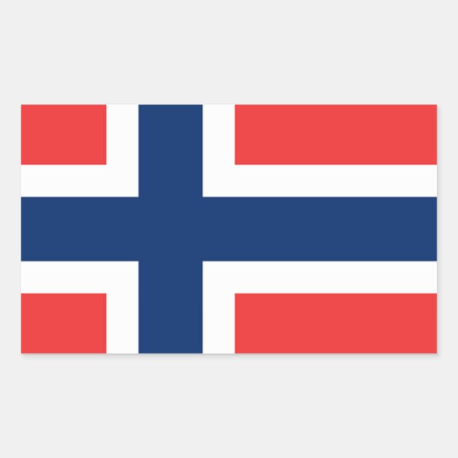 Die Flagge Norwegens - Skandinavien Rechteckiger Aufkleber (Vorderseite)
