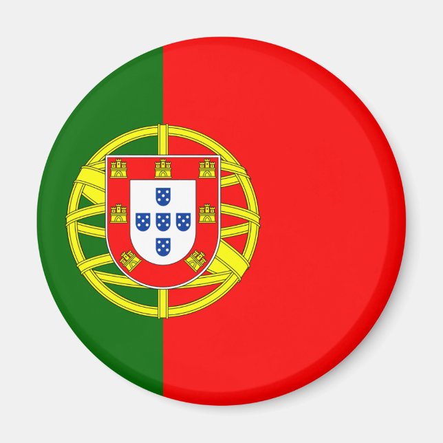 Die Flagge Portugals (Bandeira de Portugal) Magnet (Vorne)