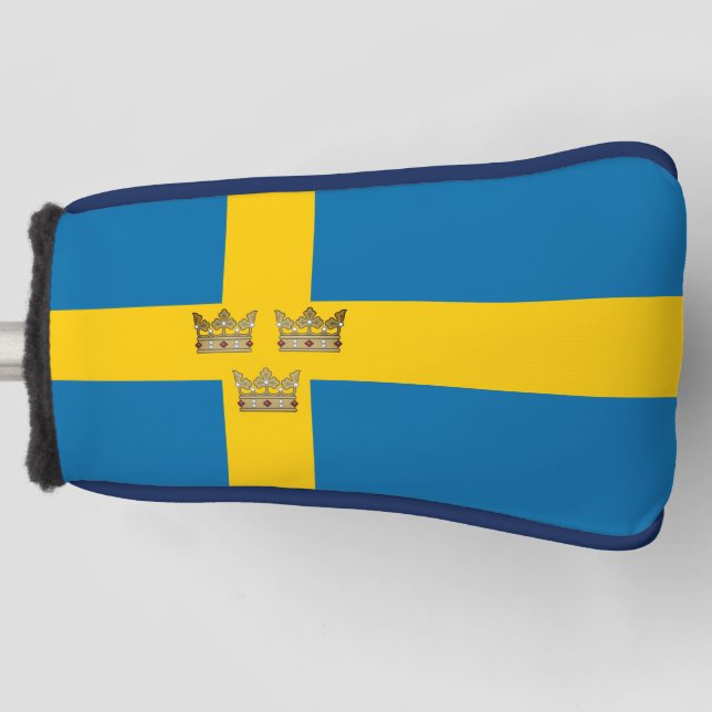 Die Flagge Schwedens mit Drei Kronen Schwedens wur Golf Headcover (Vorderseite)