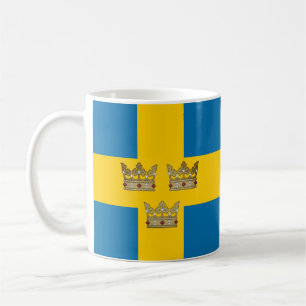 Die Flagge Schwedens mit Drei Kronen Schwedens wur Kaffeetasse
