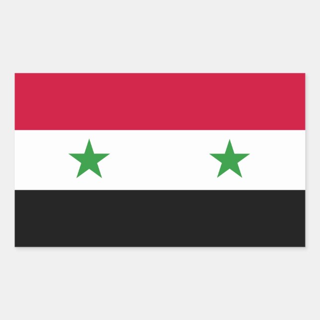 Die Flagge Syriens Rechteckiger Aufkleber (Vorderseite)