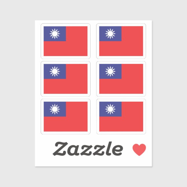 Die Flagge Taiwan Collection Pack von 6 Aufkleber (Blatt)