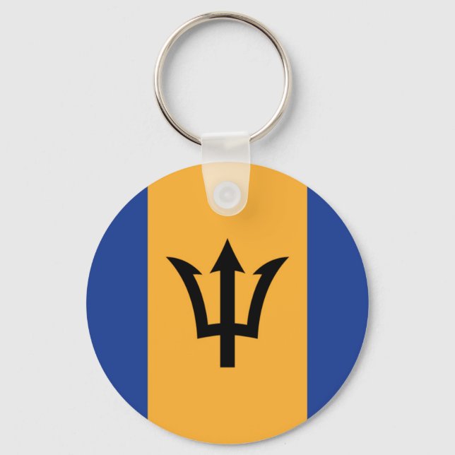 Die Flagge von Barbados Schlüsselanhänger (Vorderseite)